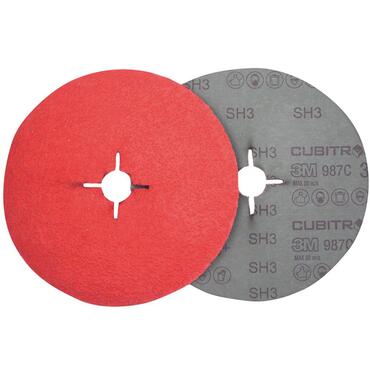 Fibre abrasive disc for stainless steel machining, Cubitron II 987C 125mm